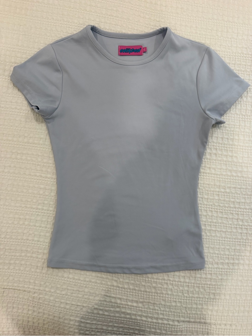 Edikted light blue tight tee shirt XS
